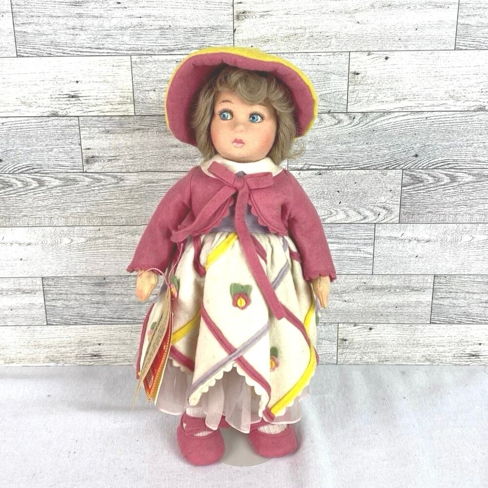 VINTAGE LENCI PRINCESS DIANA Doll 13 Inch 1985 Italy COA Tagged Felt